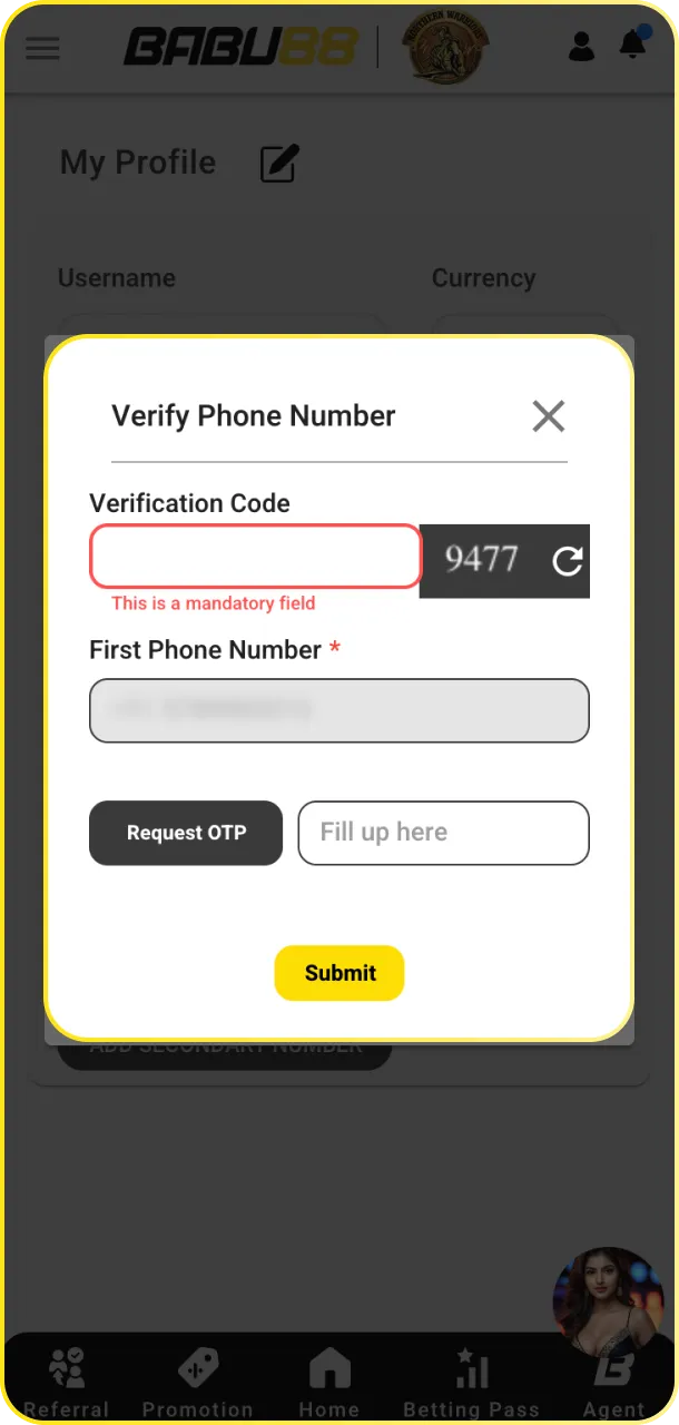 Verify your account to ensure secure esports wagering at Babu88.