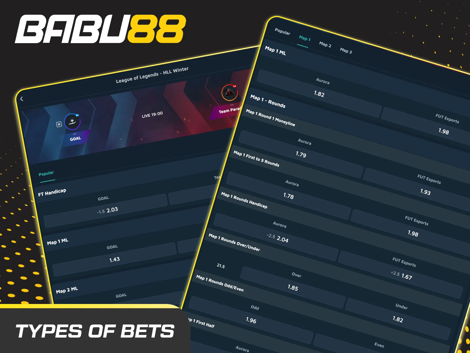 Explore the diverse types of e-sports bets available at Babu88 India.