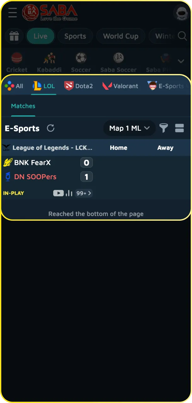 Find League of Legends tournaments in the Babu88 esports section easily.
