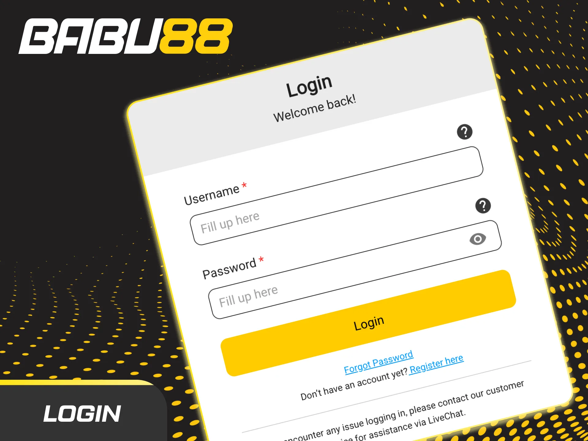 Access the login to Babu88 account section to manage your profile in India.