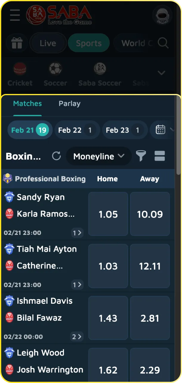 Choose a market like fighter to win or method of victory at Babu88 MMA.