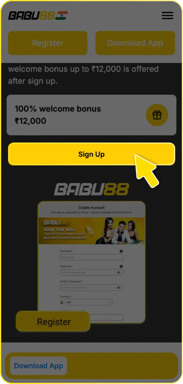 Click the button below to start your Babu88 registration process.