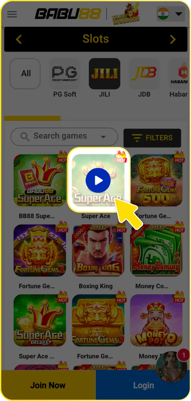 Try demo or play for cash on popular Babu88 slots.