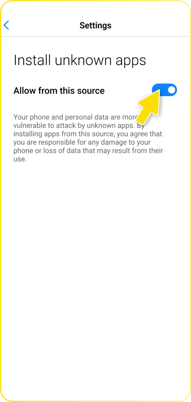 Follow the prompts to install the Babu88 tennis app on your device